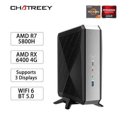 Chatreey AG1 Mini PC AMD Ryzen 7 5800H With AMD Radeon RX 6400 4G Gaming Desktop Computer PCIE 3.0 Wifi 6 BT5.0