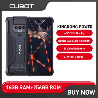 Cubot KingKong Power Smartphone Android 13 NFC Smartphone 6.5" FHD+ Global Phone Waterproof Rugged 8GB+256GB 10600mAh Cellphone