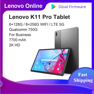 Global Rom Lenovo 5G LTE Tablet K11 Pro J607Z P11 5G Qualcomm 750G 7700mAh 2K Hd Face Recognition 11 Inch Grey for Business