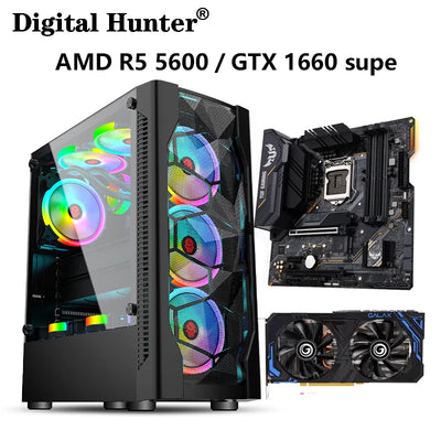 Desktop Gaming PC AMD R5 5600 GTX 1660s DDR4 32GB SSD 960GB With Audio Cards High Performance DIY RGB Games PC