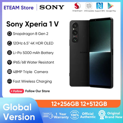 2023 New Global Version Sony Xperia 1 V 5G Smartphone Snapdragon 8 Gen 2 Mobile Phone 6.5" 120Hz OLED Cellphone 5000mAh Battery