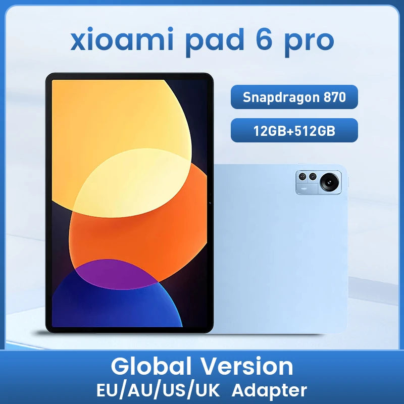 2023 World Premiere Pad 6 Pro Android Tablet PC Snapdragon 870 Tabletas 12GB 512GB 10000mAh Battery 5G Dual SIM Card Or WIFI Tab