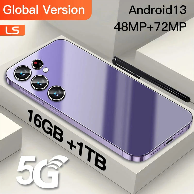 全新 S23 Ultra 5G 智能手机 7.0 英寸 4G 电话 6800mAh 16G+1TB 手机高清摄像头 5G 解锁 Android 13 手机