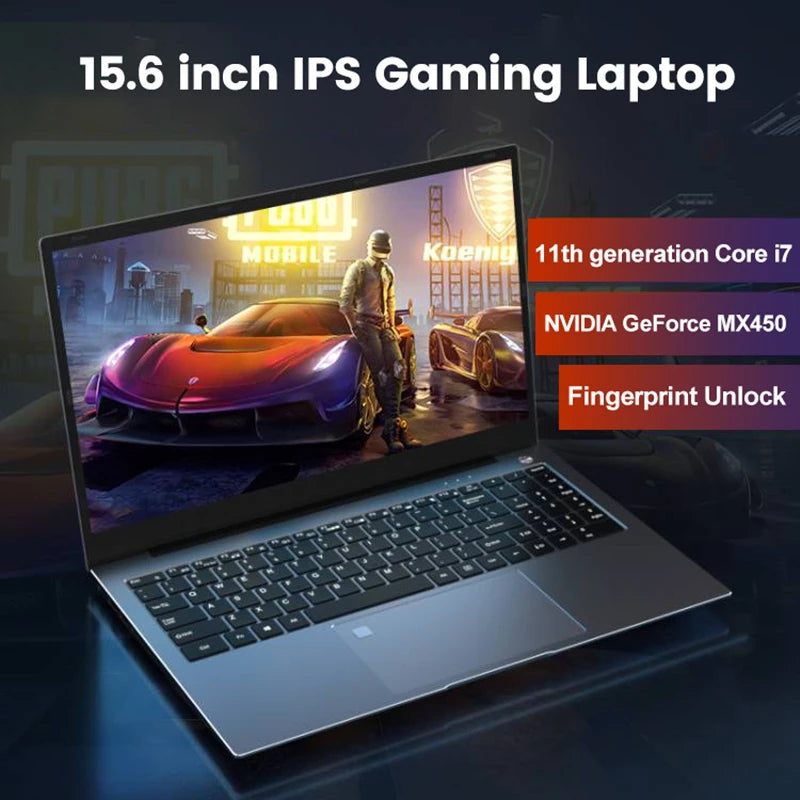 12th Gen i7 i5 15.6 Inch IPS Gaming Laptop i9 10880H i7 1260P NVIDIA MX550 2G NVMe Fingerprint Ultrabook Notebook Windows 11 10