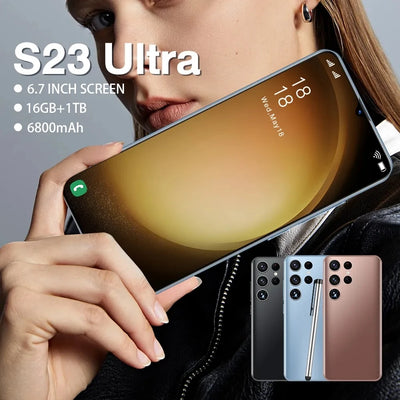 Global Version S23 Ultra Smart Phone 5G Android 6.7 Inch HD Full Screen Face ID 16GB+1TB Mobile Phones Dual Sim Card Cell Phone