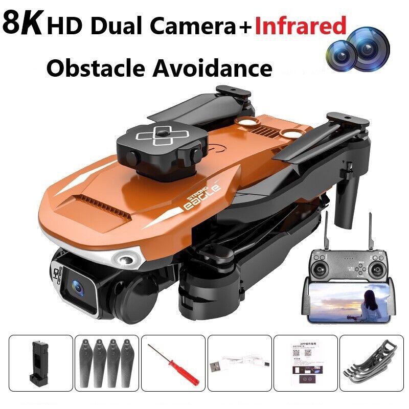 2023 New RC Drone With 4K HD Dual Camera WiFi FPV Foldable Quadcopter +2 Battery