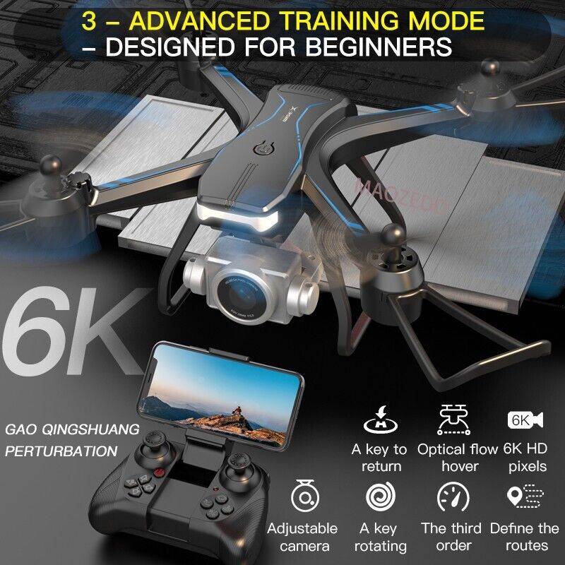 2023 New RC Drone 4k HD Wide Angle Camera WIFI FPV Drone Quadcopter + 2 Battery