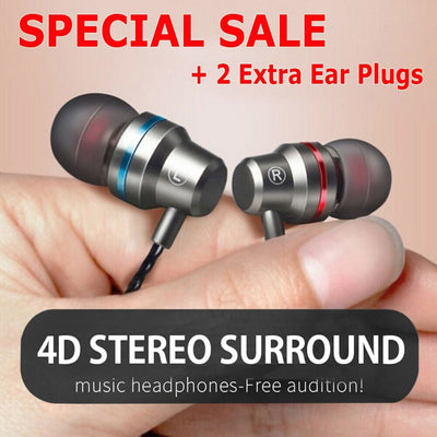 3.5mm HIFI Super Bass Headset In-Ear Earphone Stereo Earbuds Headphone Wired Mic