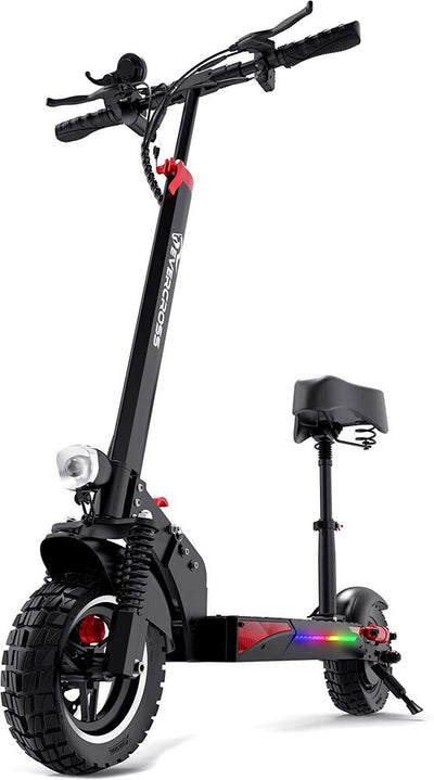 EVERCROSS H5 Folding Electric Scooter, 800W 10'' Solid Tires with Seat